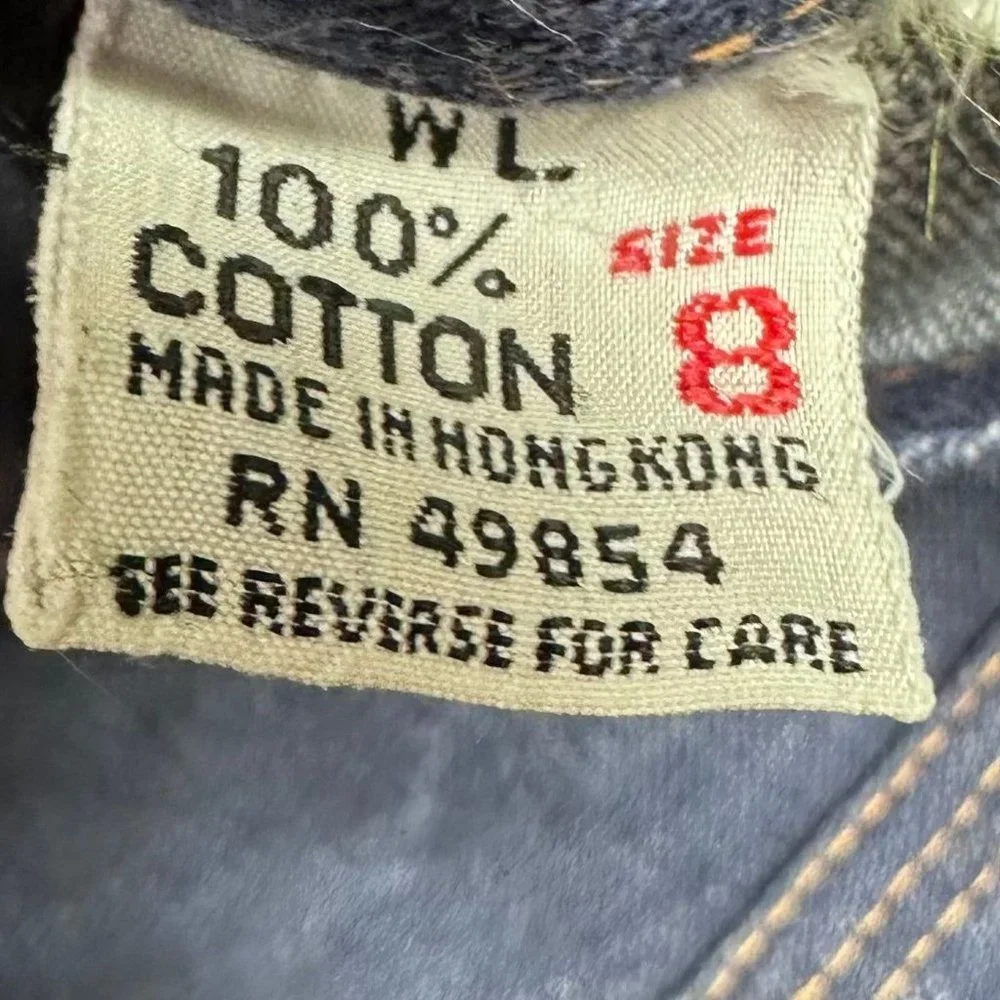 Vintage 1970s Kids Denim Bell Bottom Overalls, Happiness is… Size 8